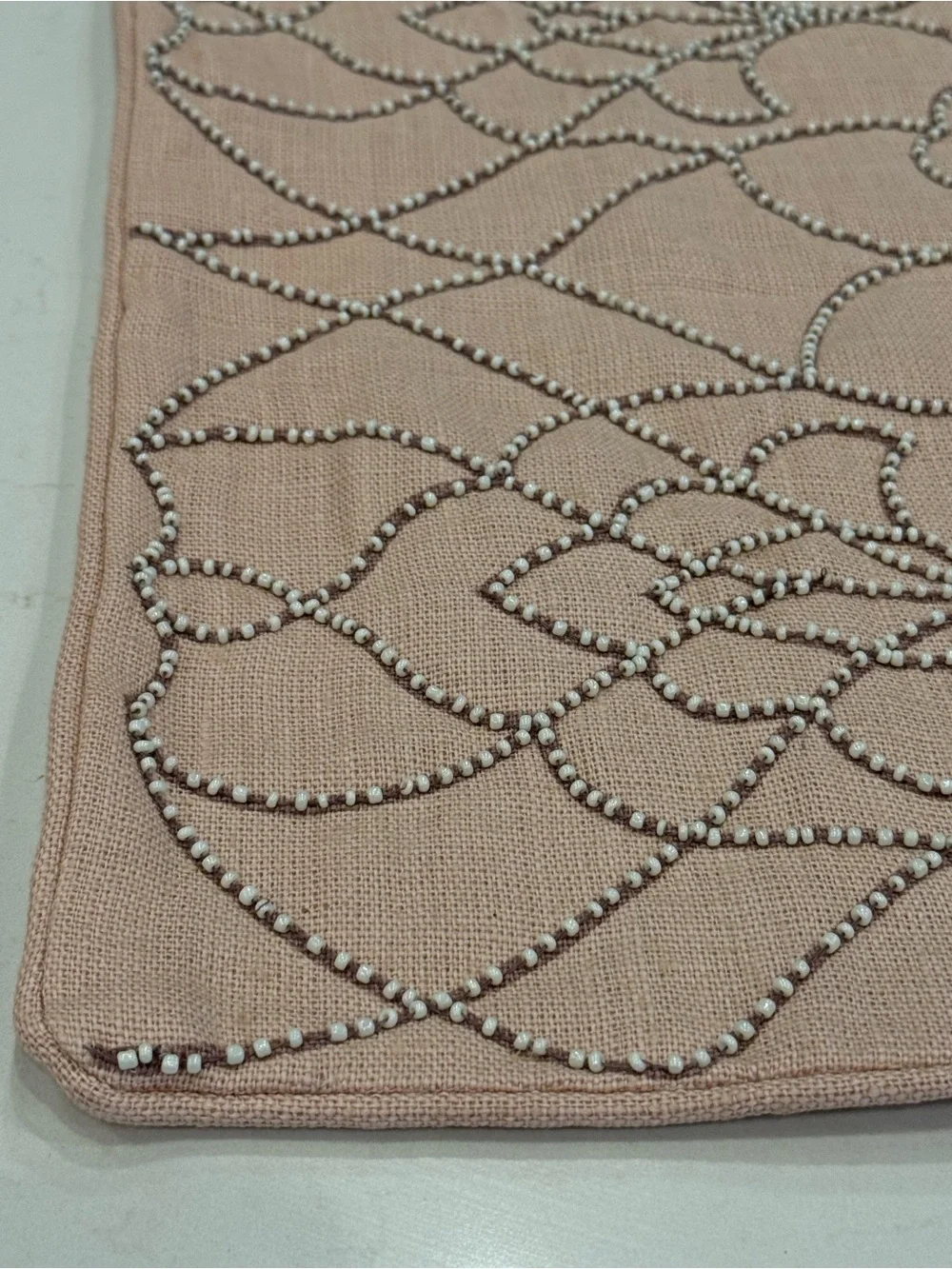 18”x18” Beaded Pink pillow cover